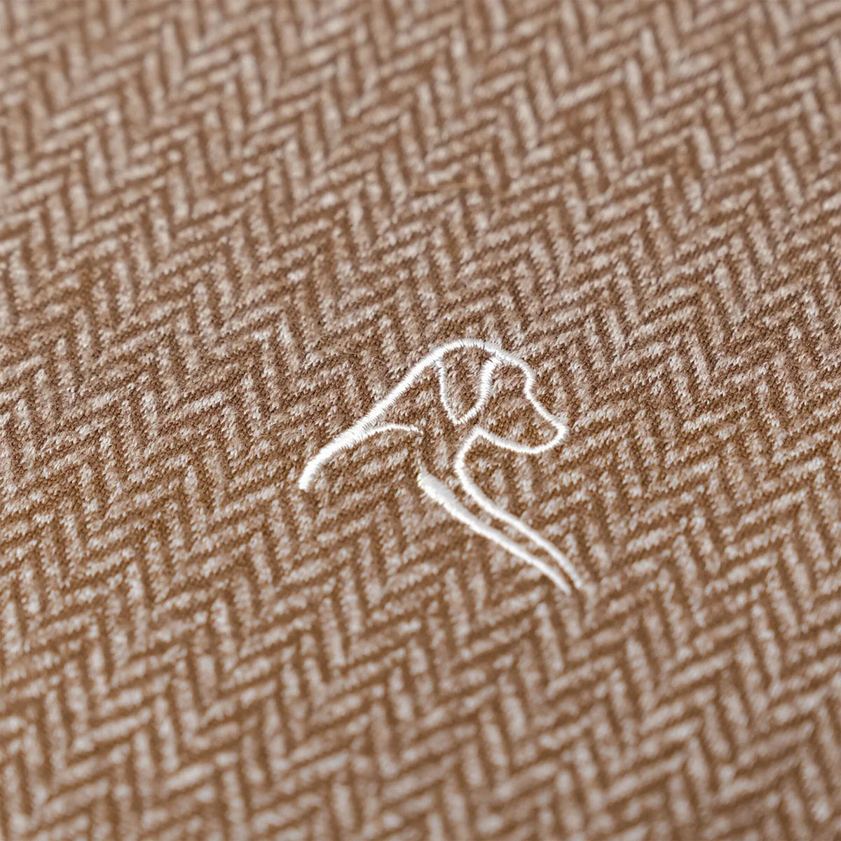 Performance Q-Zip in Herringbone Jacquard in Saddle Brown/White - Baseline Social