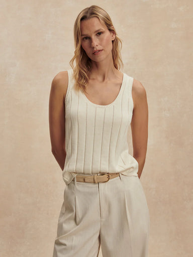 Varley Ayaka Wide Rib Tank in Pristine at Baseline Social