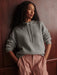 Varley Melchie Relaxed Knit Hoodie in Grey Marl