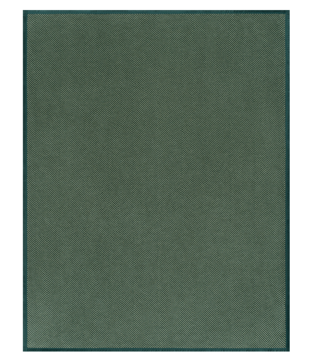Harborview Herringbone Forest Green Blanket - Baseline Social
