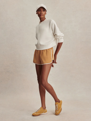 Varley Tasmin Cropped Sweat in Snow White at Baseline Social