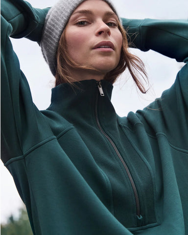 SPANX AirEssentials Brushed Half Zip Tunic in Meridian at Baseline Social