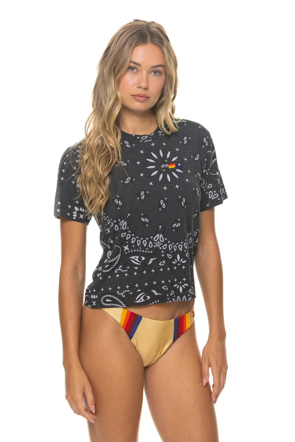 Bandana Boyfriend Tee in Charcoal