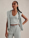 Ruby Cropped Tank in Blue Green Marl