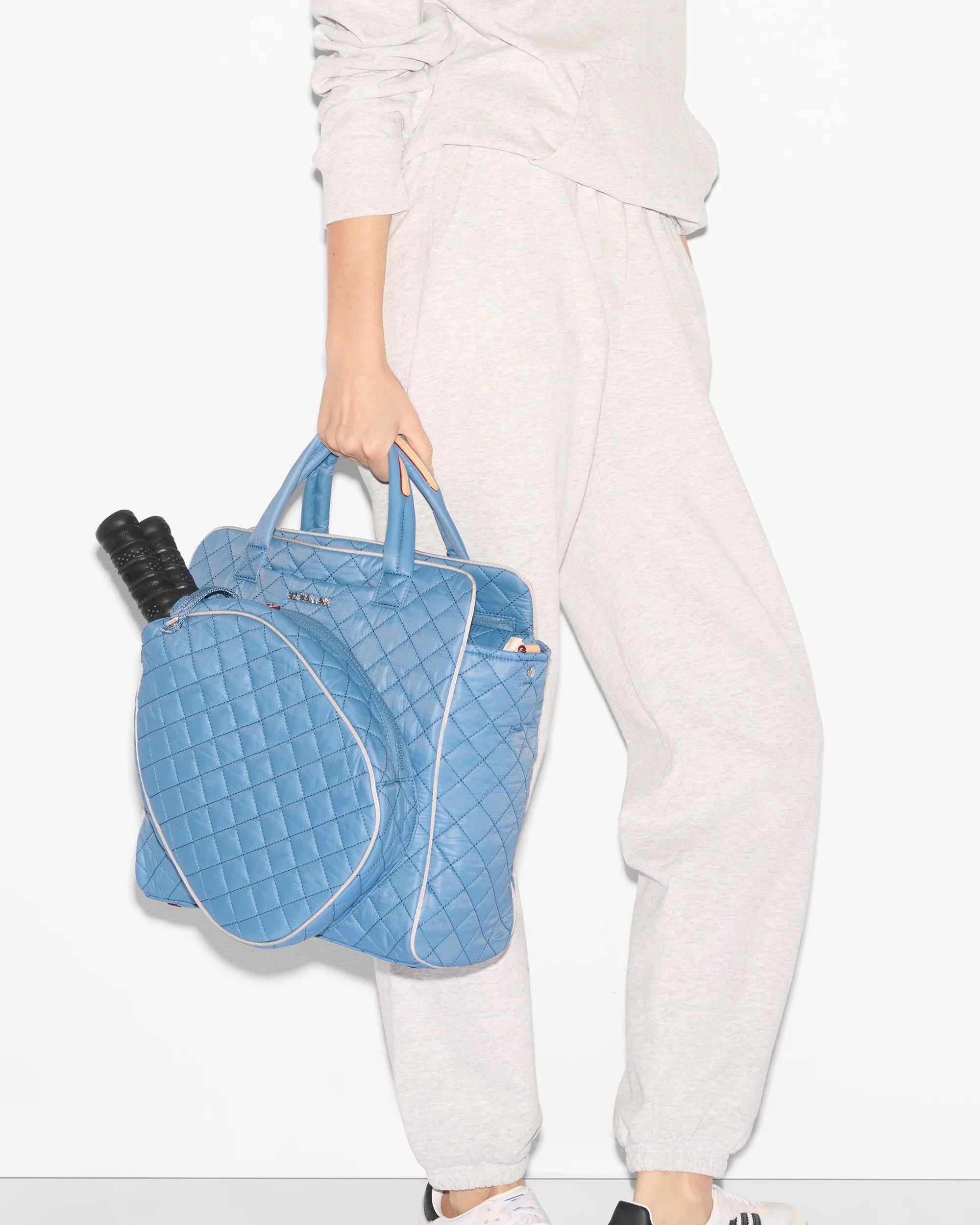 MZ Wallace Pickleball Tote in Cornflower Blue/Pebble at Baseline Social