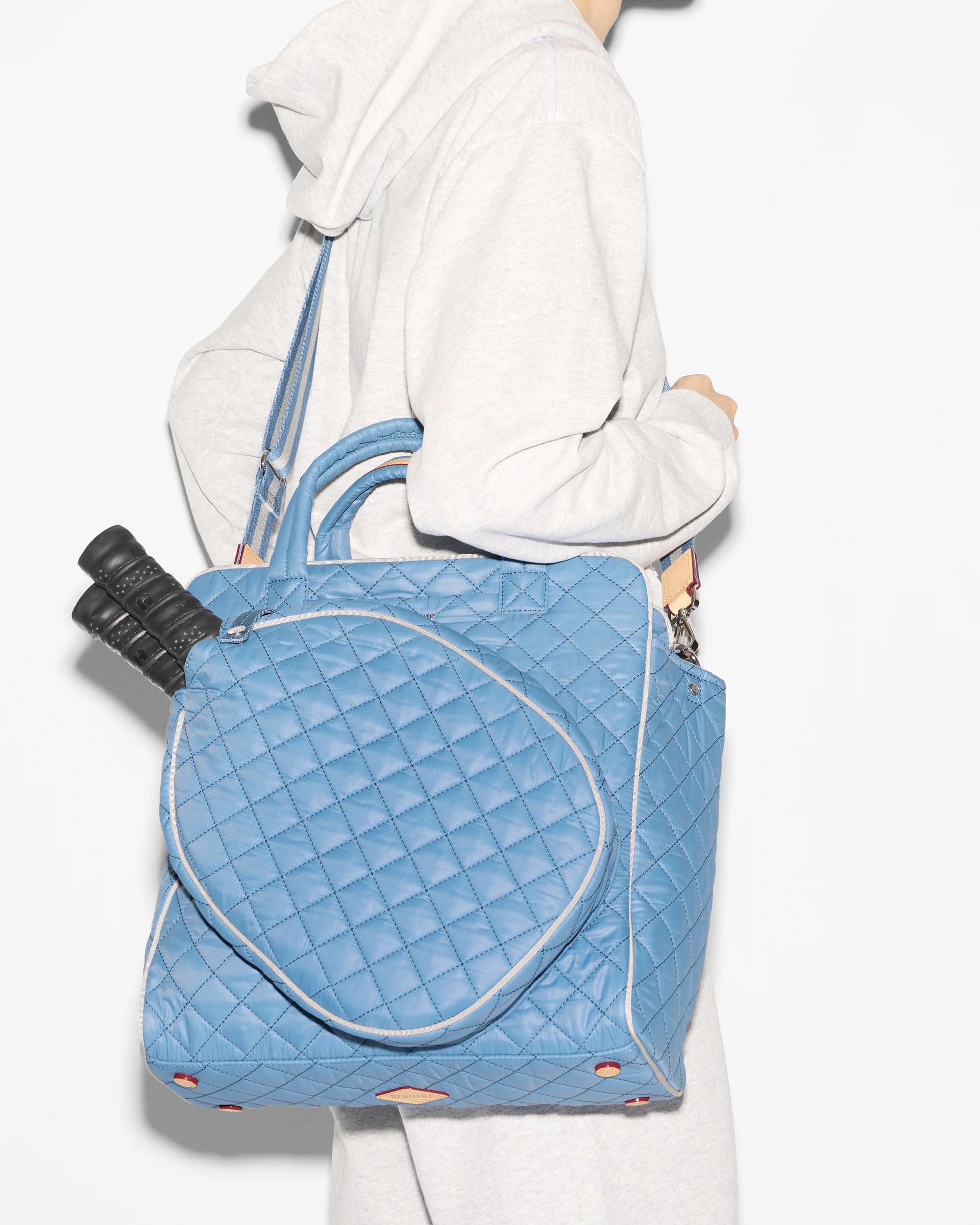 MZ Wallace Pickleball Tote in Cornflower Blue/Pebble at Baseline Social