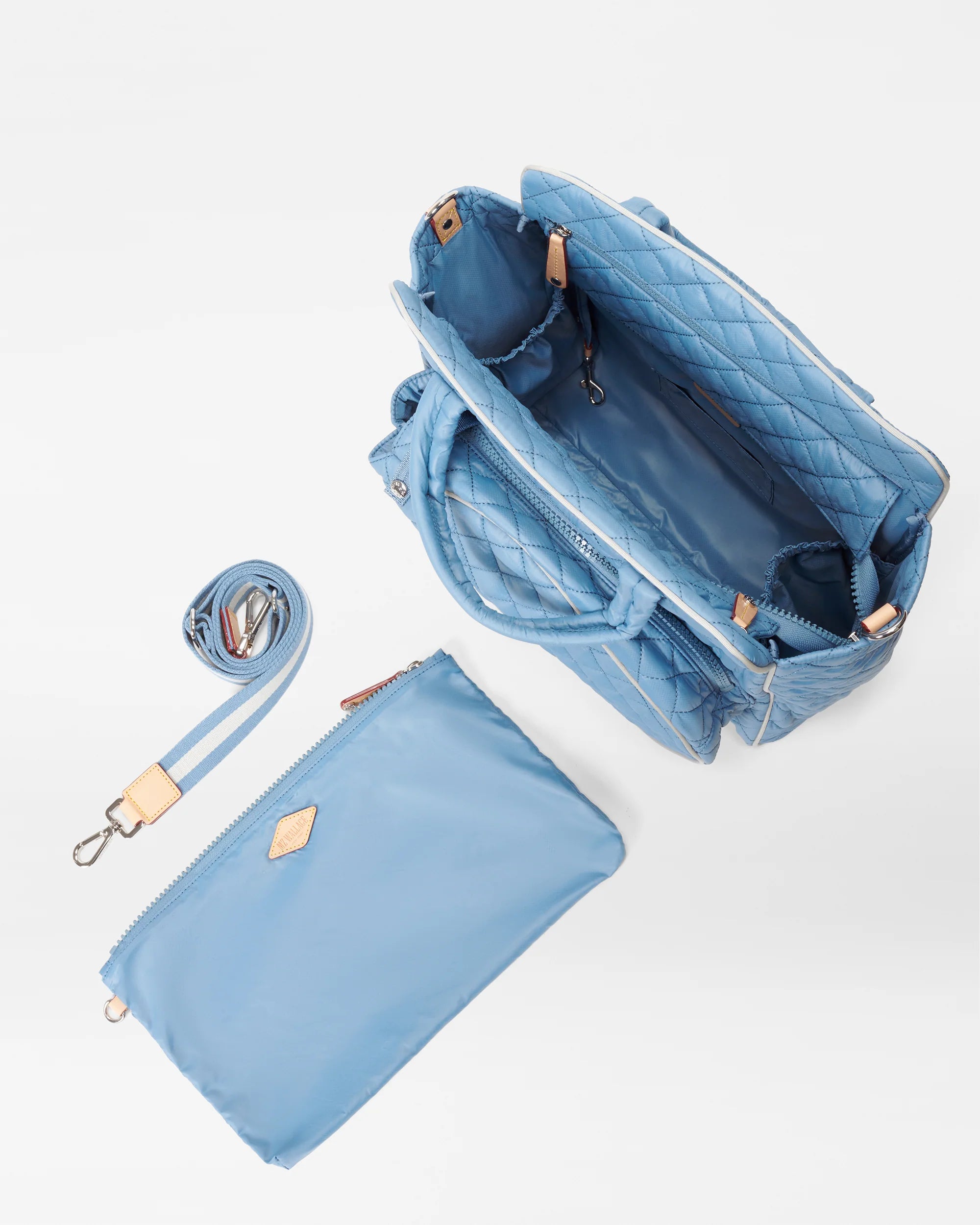 MZ Wallace Pickleball Tote in Cornflower Blue/Pebble at Baseline Social