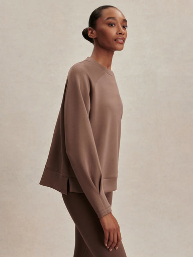 Varley Zosia Crew-Neck Sweat in Coffee Quartz at Baseline Social