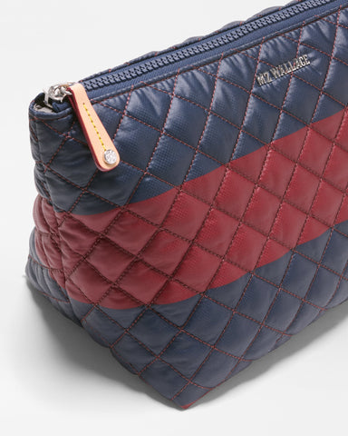 MZ Wallace Large Zoey Zip Pouch II in Rugby Stripe detail