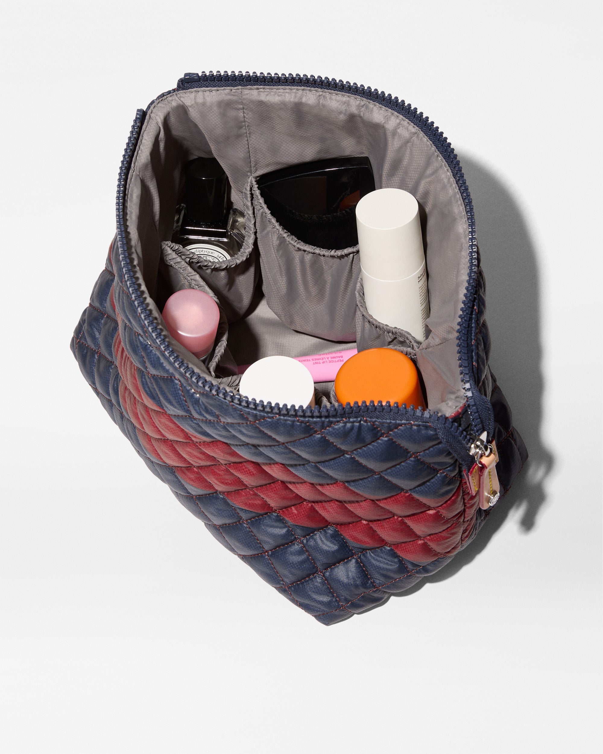 MZ Wallace Large Zoey Zip Pouch II in Rugby Stripe interior