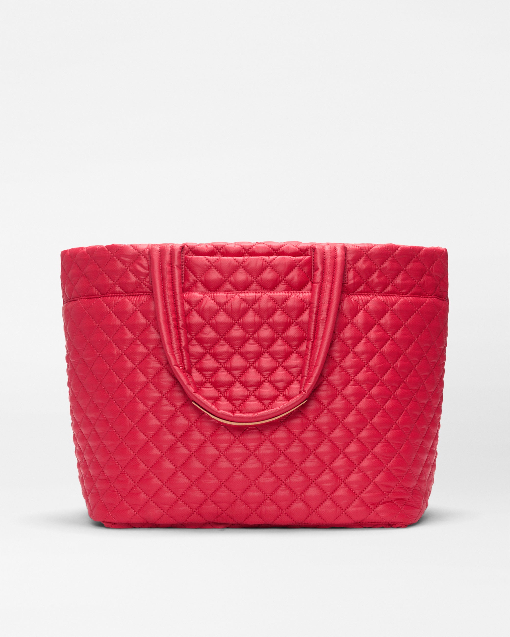 MZ Wallace Large Metro Tote Deluxe II in Red Apple worn