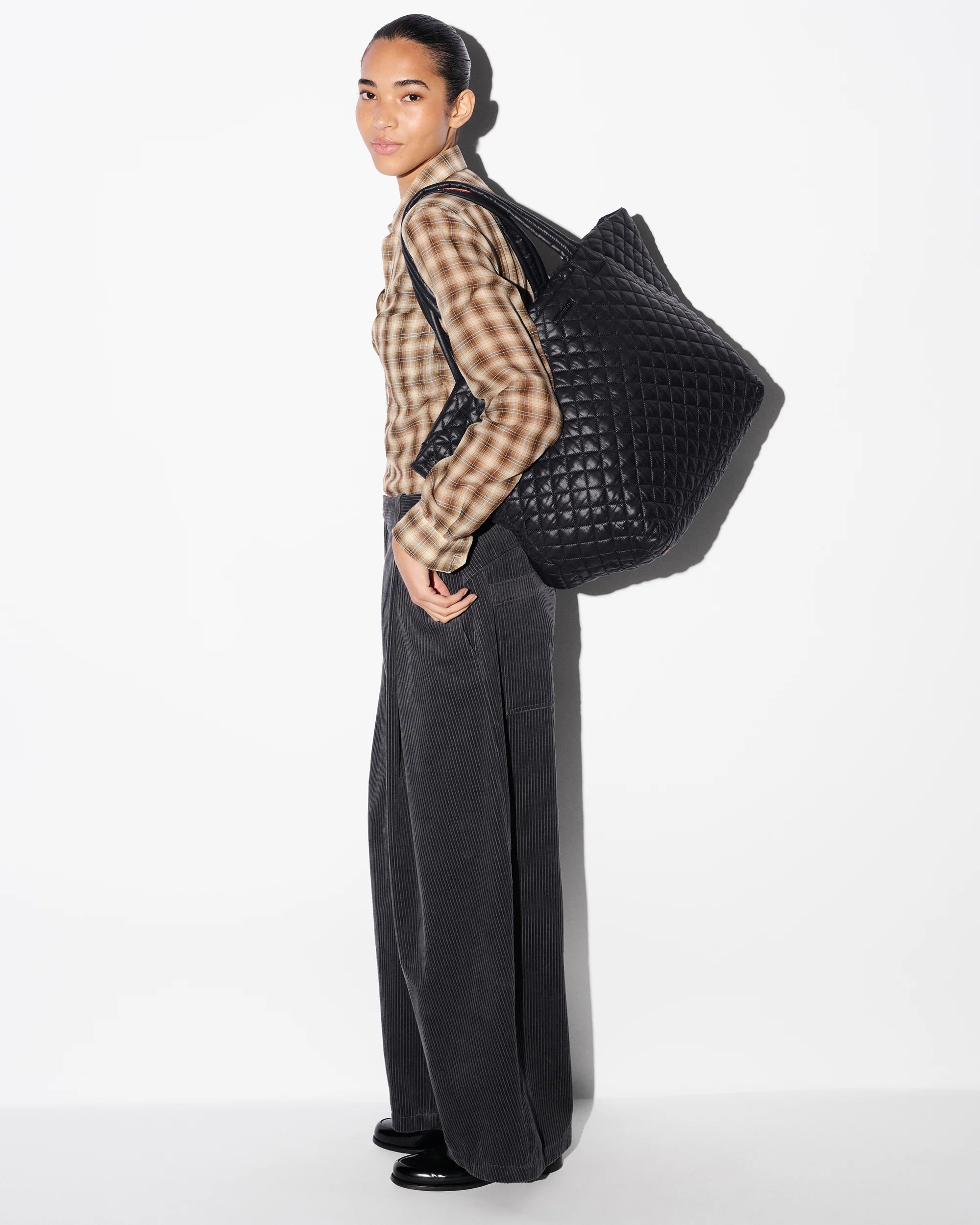 MZ Wallace Large Metro Tote Deluxe in Black at Baseline Social