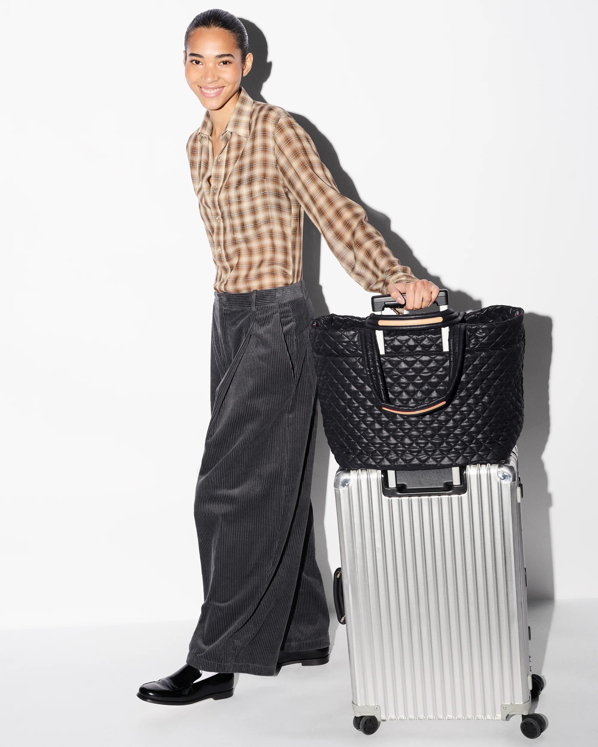 MZ Wallace Large Metro Tote Deluxe in Black at Baseline Social