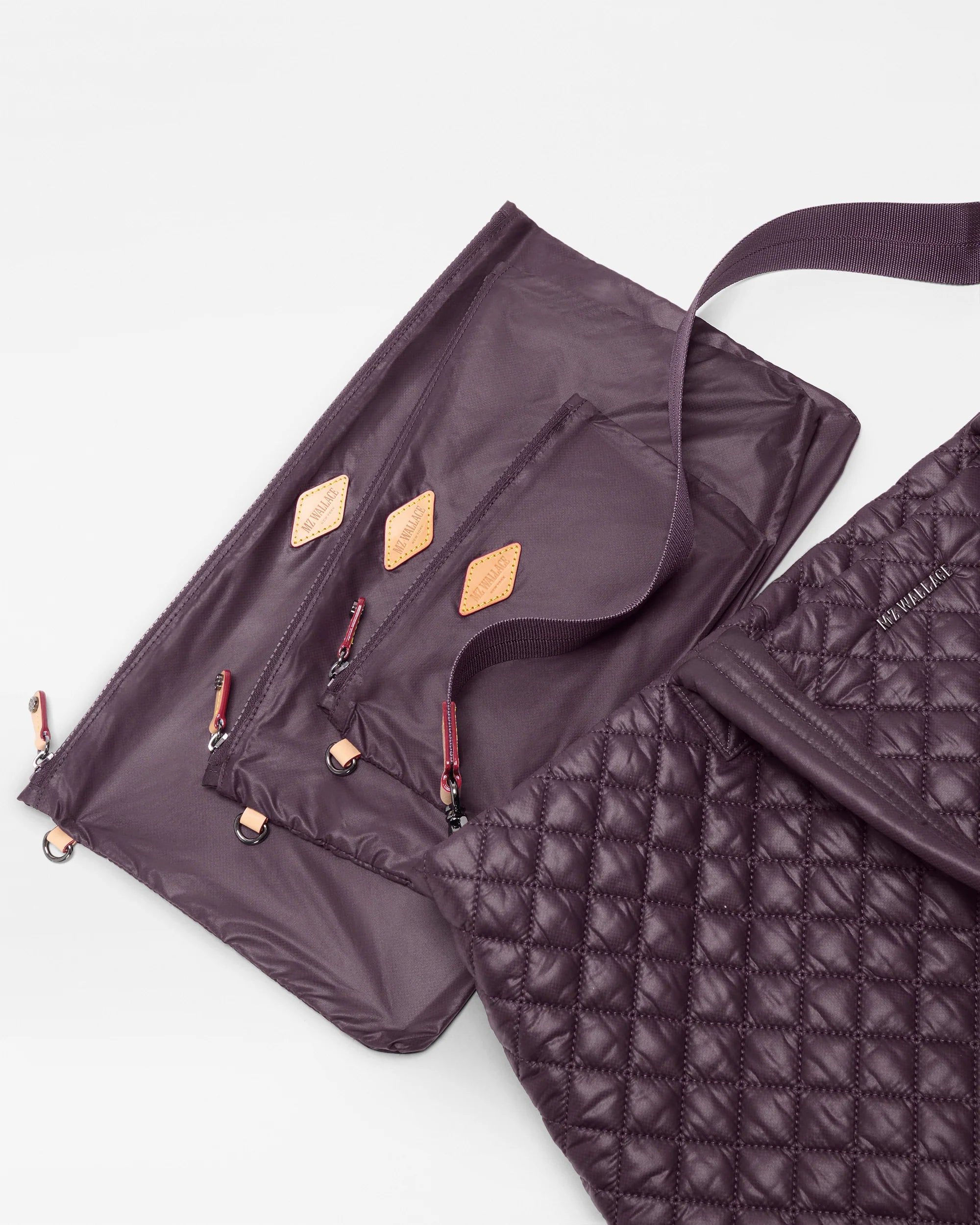 MZ Wallace Large Metro Tote Deluxe in Raisin Oxford at Baseline Social