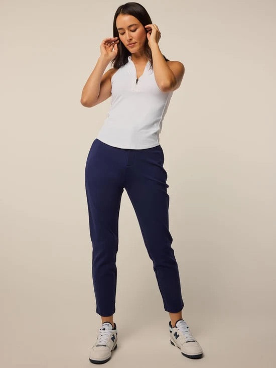 Sleeveless Vesta Mock Neck Top in Arctic White