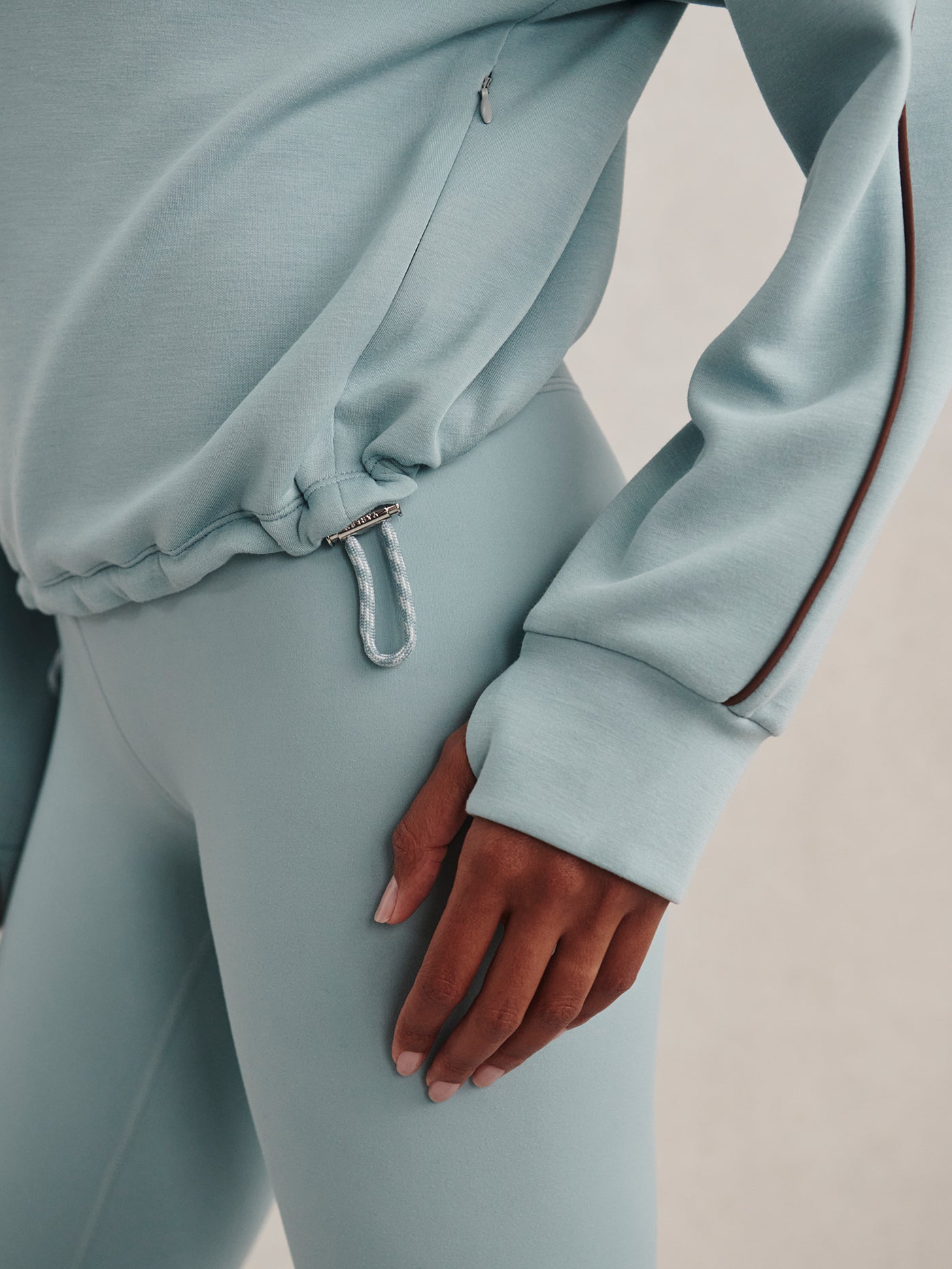 Sian Piped Half Zip Sweat in Tourmaline