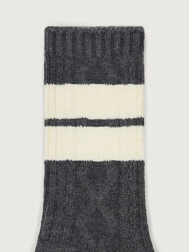 Varley Eagleson Plush Cable Sock in Charcoal Marl/Egret at Baseline Social