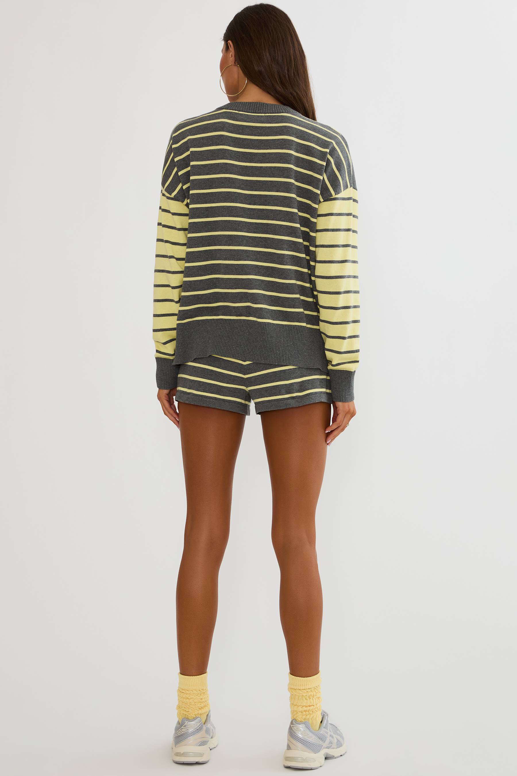 Balboa Short in Butter Gray Stripe
