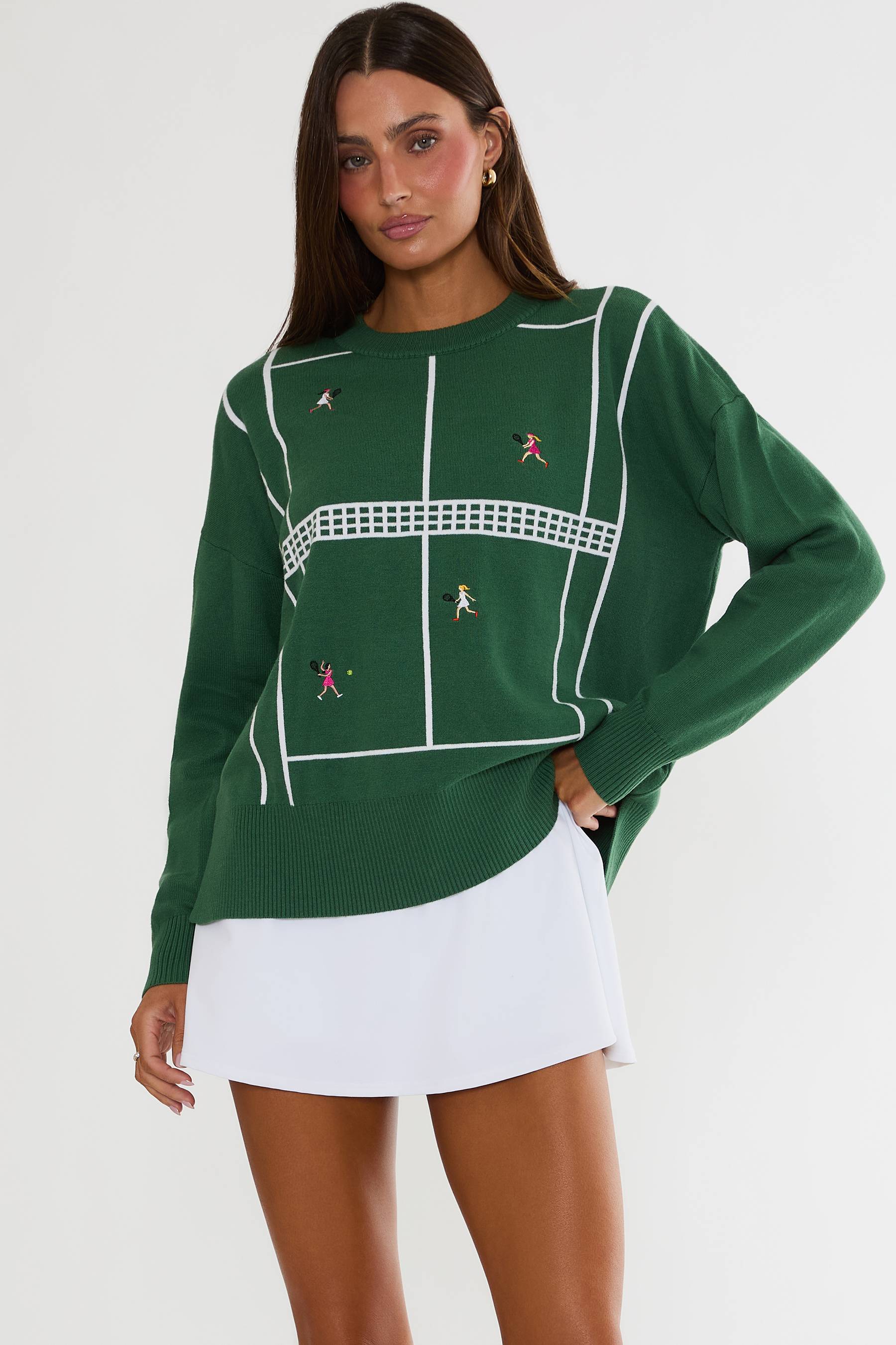Callie Sweater in Rally Green Tennis