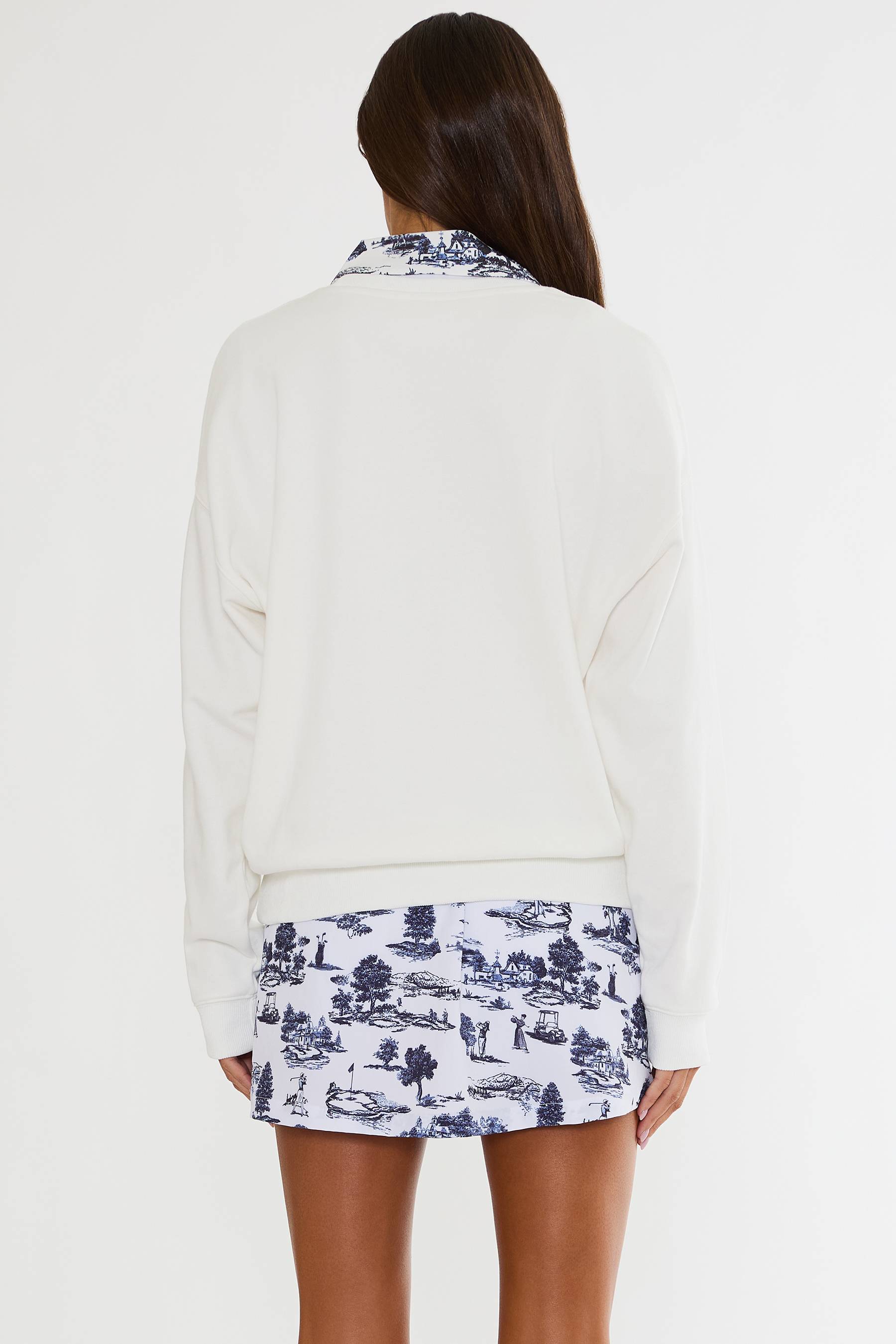 Devyn Oversized Sweatshirt in Evening Golf Toile