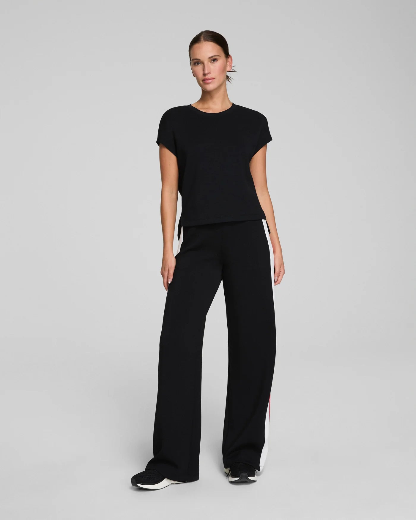 Spanx Cap Sleeve Tee in Very Black at Baseline Social
