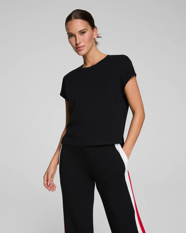 Spanx Cap Sleeve Tee in Very Black at Baseline Social