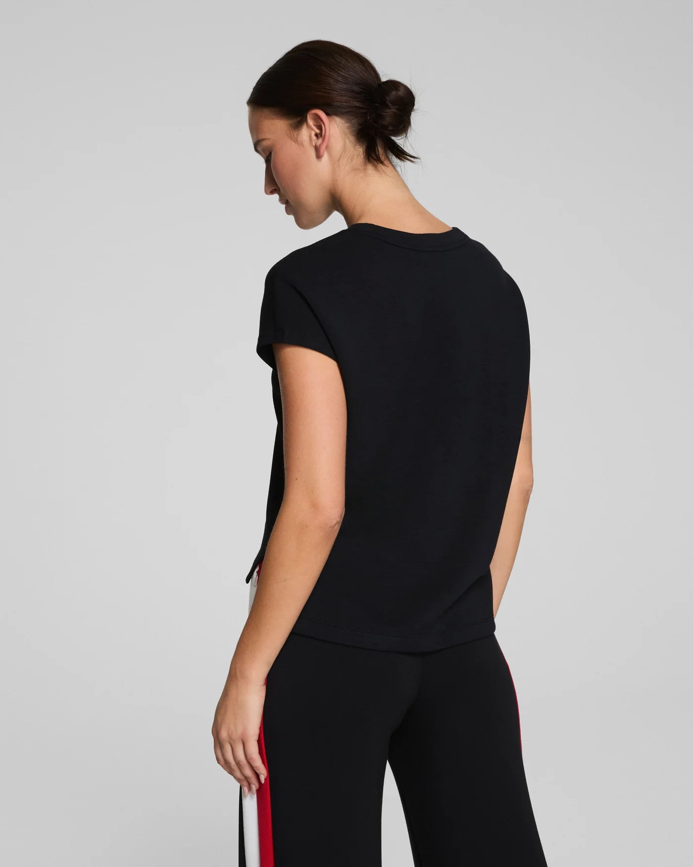 Spanx Cap Sleeve Tee in Very Black at Baseline Social