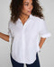 Poplin Oversized Button-Up Shirt in Classic White - Baseline Social