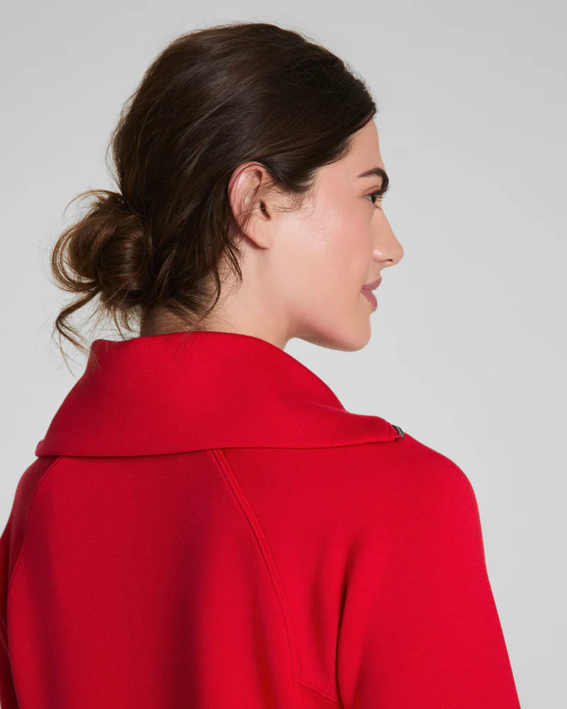 Spanx Half Zip Dress in Red at Baseline Social