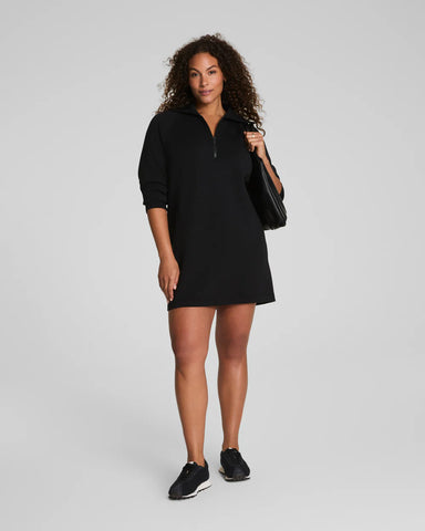 Spanx Half Zip Dress in Black at Baseline Social