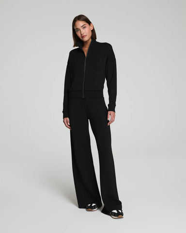 Spanx AirEssentials Wide Leg Track Pant in Very Black at Baseline Social