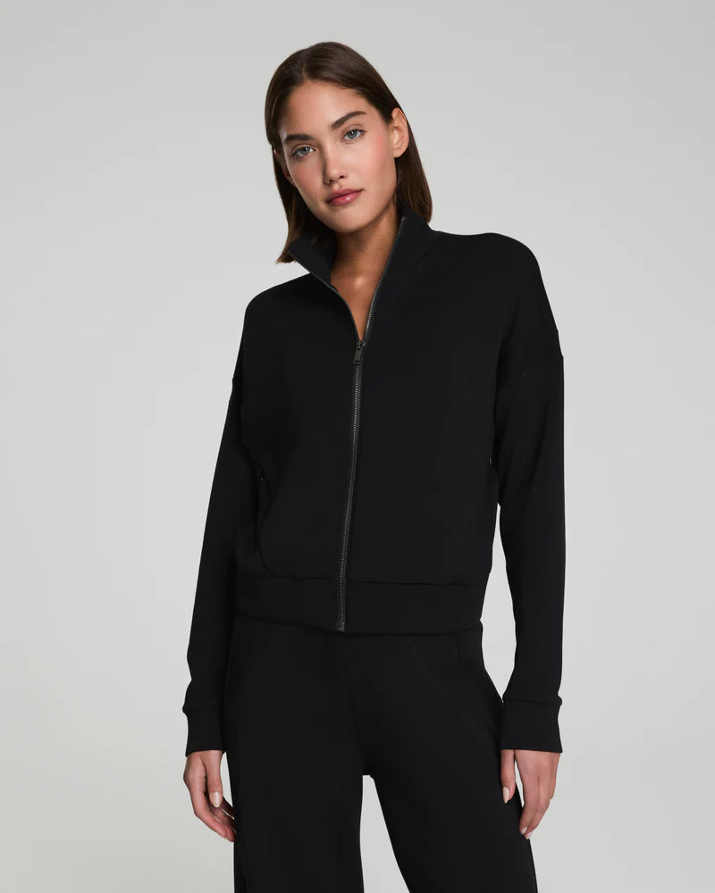 Spanx AirEssentials Track Jacket in Very Black at Baseline Social