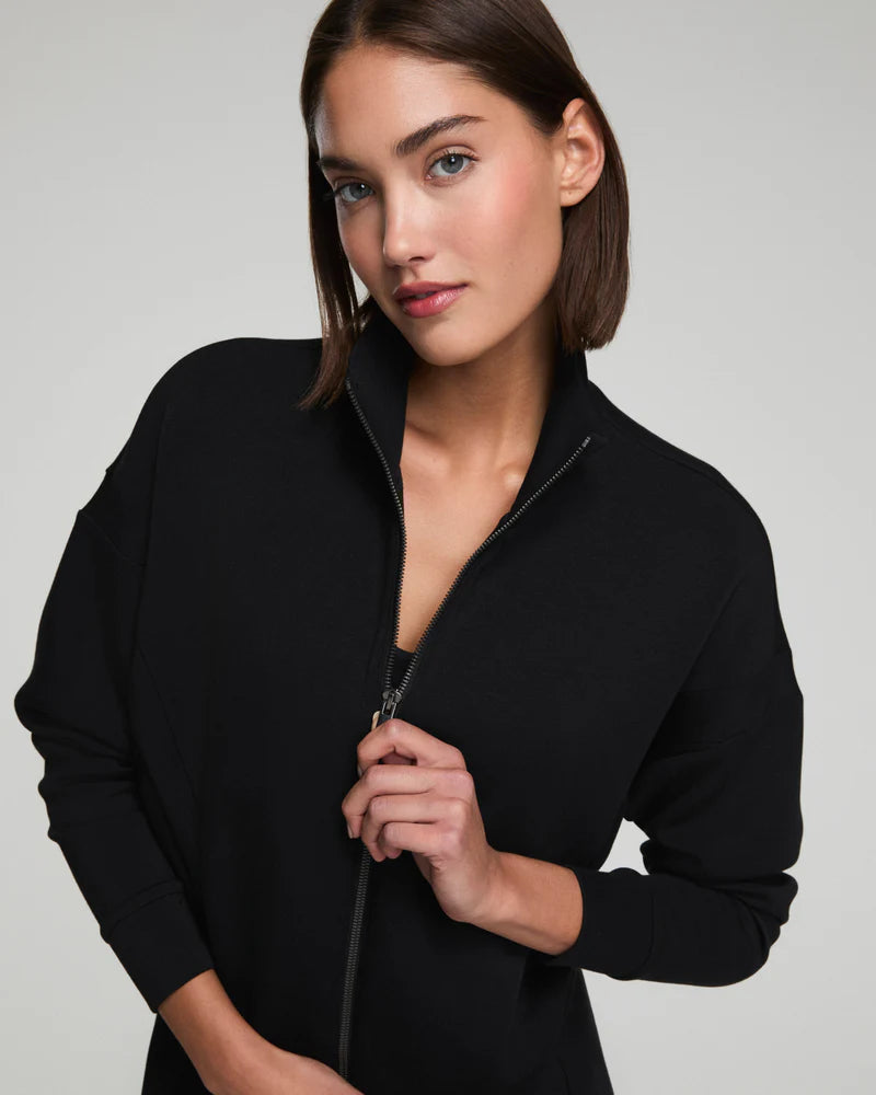 Spanx AirEssentials Track Jacket in Very Black at Baseline Social