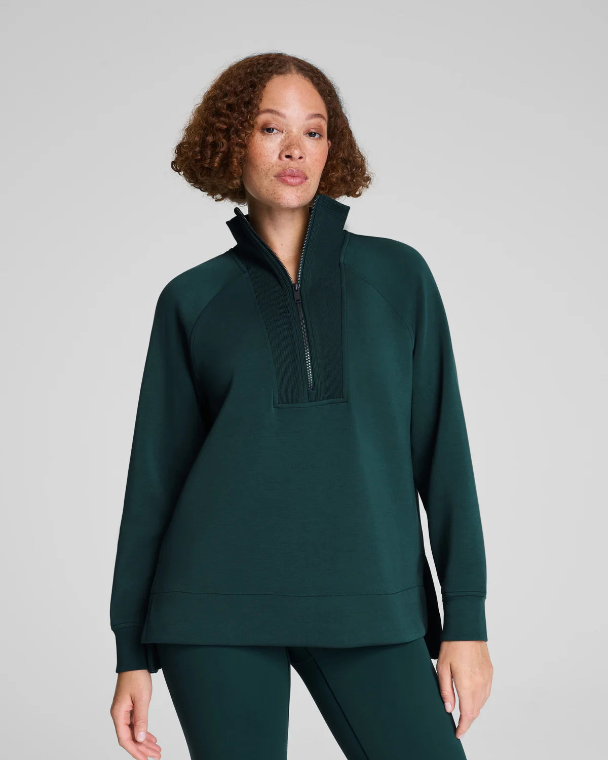 SPANX AirEssentials Brushed Half Zip Tunic in Meridian at Baseline Social