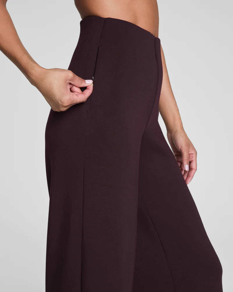 Spanx Zero Waistband Wide Leg Pant in Truffle Brown at Baseline Social