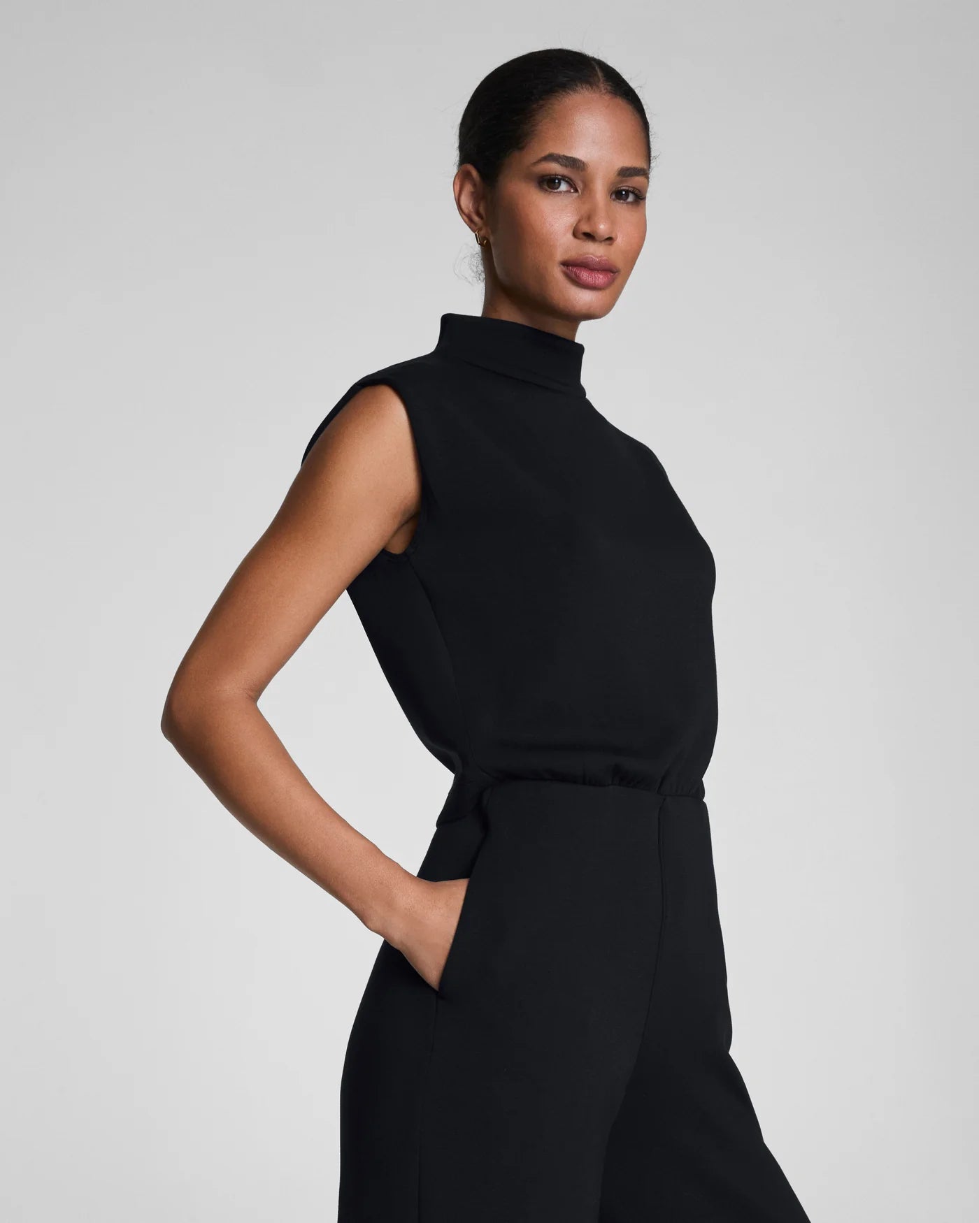 Mockneck Jumpsuit in Very Black - Baseline Social