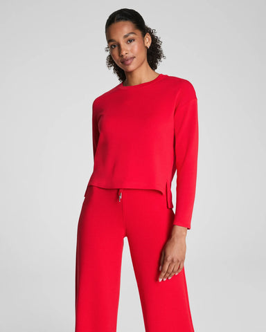 Spanx Relaxed Long Sleeve in Red at Baseline Social