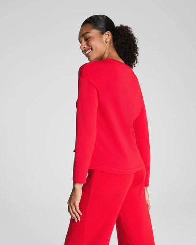 Spanx Relaxed Long Sleeve in Red at Baseline Social