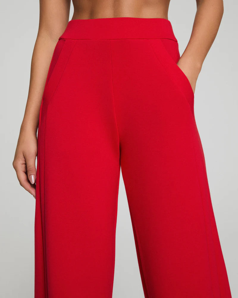 Spanx AirEssentials Wide Leg Track Pant in Red at Baseline Social