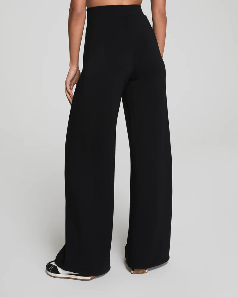 Spanx AirEssentials Wide Leg Track Pant in Very Black at Baseline Social