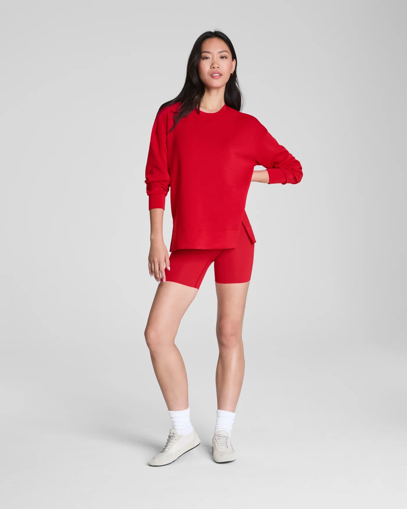 SPANX AirEssentials Crewneck Tunic in Red at Baseline Social