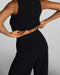 SPANX AirEssentials French Rib Sleeveless Jumpsuit in Very Black at Baseline Social
