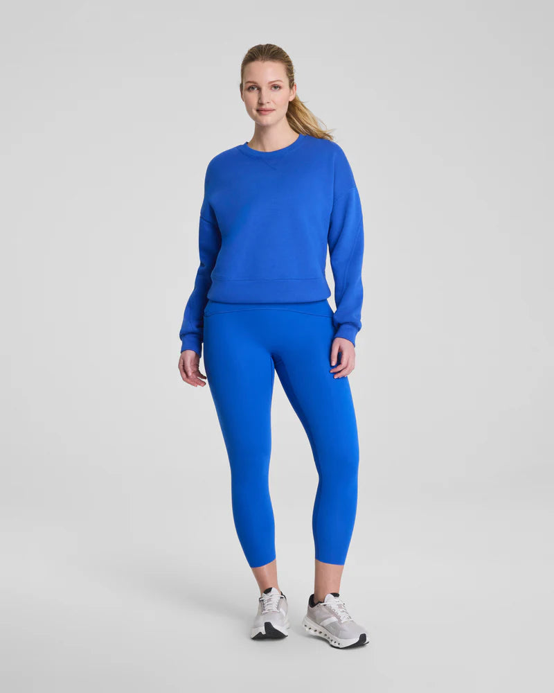 SPANX BoostUp Cotton Fleece Crewneck in Current at Baseline Social