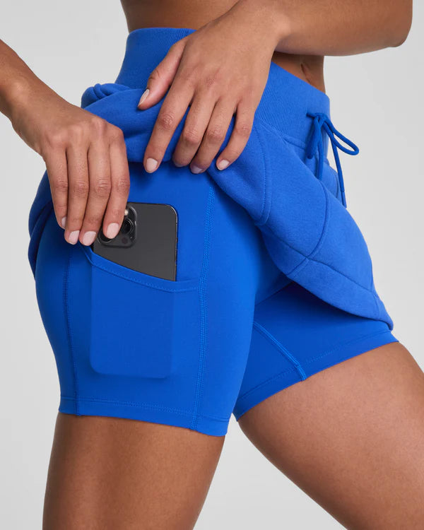 SPANX  BoostUp Cotton Fleece Skort, 15" in Current at Baseline Social