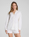 Spanx AirEssentials Oversized Button Down in Powder at Baseline Social
