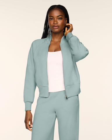 AirEssentials Pintuck Track Jacket in Dew - official SPANX photo