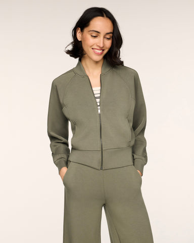 AirEssentials Pintuck Track Jacket in Herb - official SPANX photo