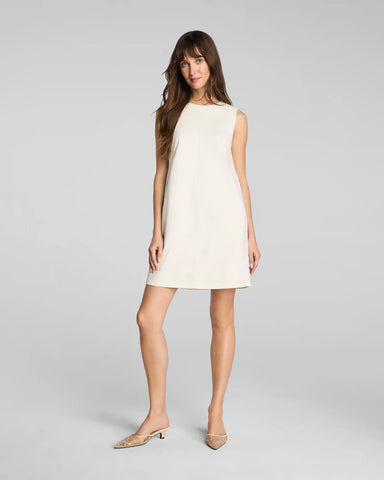 Spanx EasyBreezy Cotton Linen Mini Dress in Ivory at Baseline Social