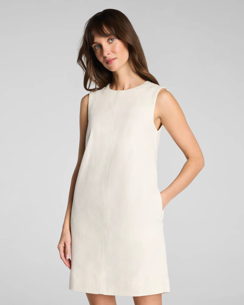 Spanx EasyBreezy Cotton Linen Mini Dress in Ivory at Baseline Social