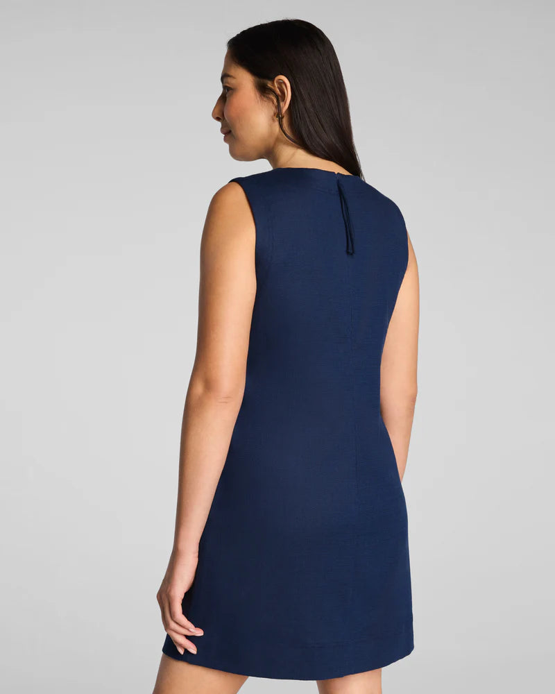 SPANX EasyBreezy Cotton Linen Mini Dress in Timeless Navy at Baseline Social